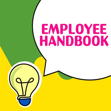 Handwriting text Employee Handbook, Business overview Document that contains an operating procedures of company