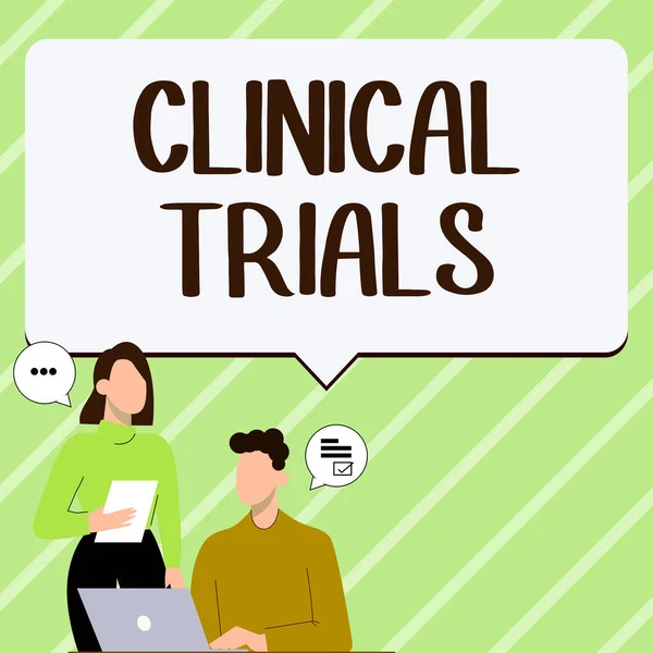 Handwriting text Clinical Trials, Business overview Research investigation to new treatments to people