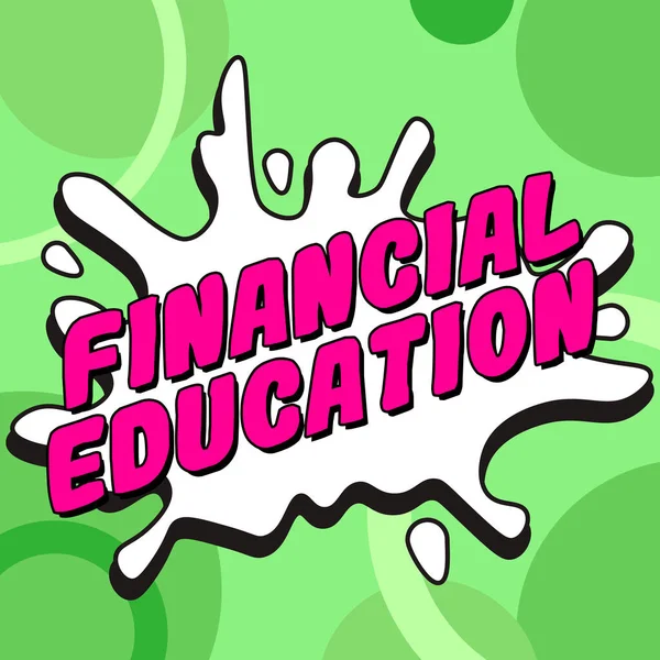 Signo Texto Mostrando Educação Financeira Vitrine Negócios Entendimento Áreas Monetárias — Fotografia de Stock
