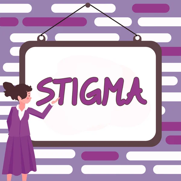 Έννοια Λεζάντα Stigma Έννοια Που Σημαίνει Αίσθημα Αποδοκιμασίας Που Περισσότεροι — Φωτογραφία Αρχείου