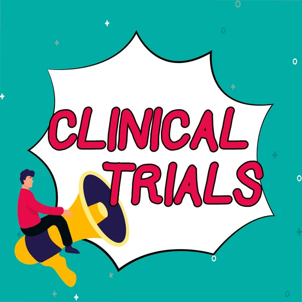 Conceptual Display Clinical Trials Business Idea Research Investigation New Treatments — Stockfoto