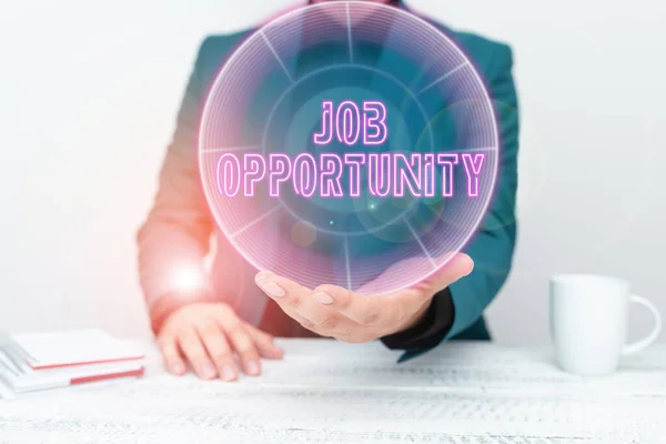 Textschild Mit Job Opportunity Internetkonzept Als Beschäftigungsmöglichkeit Oder Chance Auf — Stockfoto