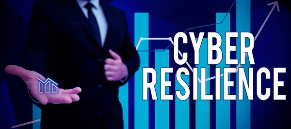 Visualización Conceptual Cyber Resilience Concepto Que Significa Medir Qué Tan —  Fotos de Stock
