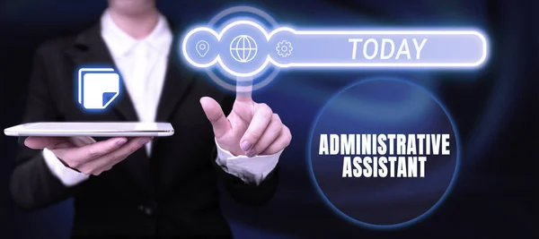 Zarejestruj Wyświetlanie Asystent Administracyjny Przegląd Biznesowy Administracja Wsparcie Specjalistyczne Zadania — Zdjęcie stockowe