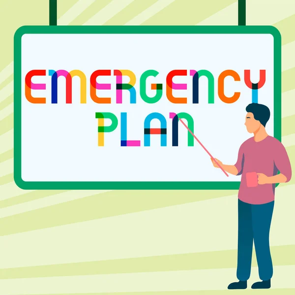 Conceptual caption Emergency Plan, Business concept Procedures for response to major emergencies Be prepared