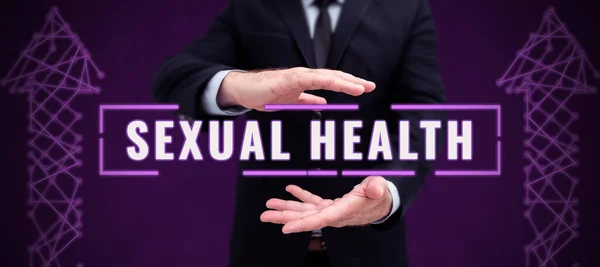 Tekenen Weergeven Van Seksuele Gezondheid Business Idee Gezonder Lichaam Bevredigend — Stockfoto