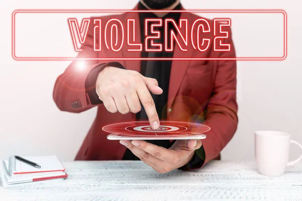 Didascalia Testo Che Presenta Violenza Business Mostra Uso Della Forza — Foto Stock