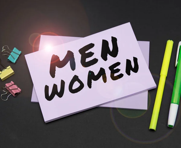 Inspiratie Toont Teken Mannen Vrouwen Business Showcase Staat Waarin Een — Stockfoto