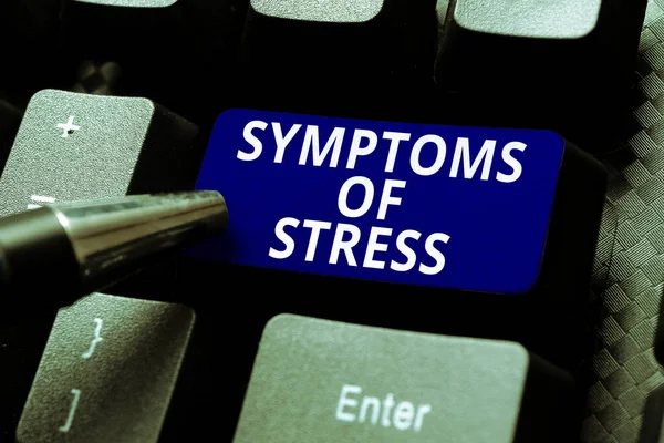 Tekst Pokazujący Natchnienie Objawy Stresu Słowo Służące Jako Objaw Lub — Zdjęcie stockowe