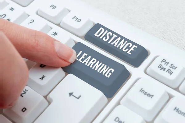 Texto Que Mostra Inspiração Distance Learning Business Mostra Palestras Educacionais — Fotografia de Stock