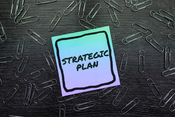 Sign Displaying Strategic Plan Internet Concept Process Defining Strategy Making — Zdjęcie stockowe