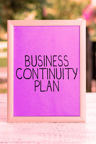Podepsat Zobrazení Business Continuity Plan Business Přístup Vytváření Systému Prevence — Stock fotografie
