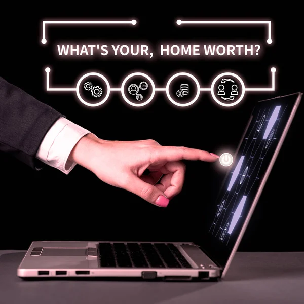 Writing Display Text Whats Your Home Worth Επιχειρηματική Επισκόπηση Αξία — Φωτογραφία Αρχείου