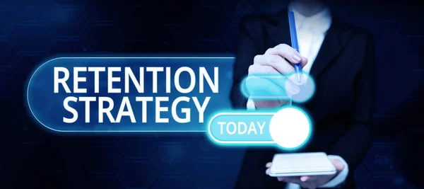Conceptuele Bijschrift Retention Strategie Internet Concept Activiteiten Personeelsverloop Uitputting Verminderen — Stockfoto