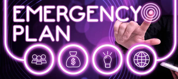 Conceptual display Emergency Plan, Word Written on Procedures for response to major emergencies Be prepared