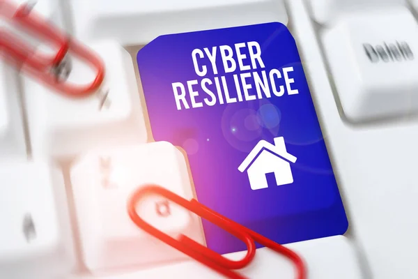 Texto Escritura Mano Cyber Resilience Medición Concepto Negocio Bien Que —  Fotos de Stock