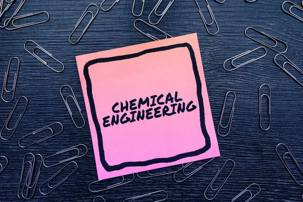 Текстовый Знак Показывающий Химическую Инженерию Слово Написанное Развитии Вещей Связанных — стоковое фото
