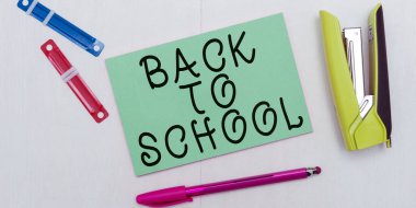 Conceptual display Back To School, Business showcase New Teachers Friends Books Uniforms Promotion Tuition Fee