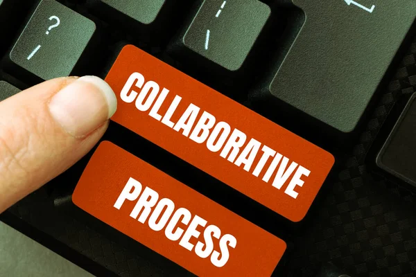 디스플레이 Collaborative Process Business Overview People Organizations Work Results — 스톡 사진