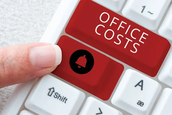Firma Escritura Mano Costes Oficina Concepto Internet Cantidad Dinero Pagado — Foto de Stock