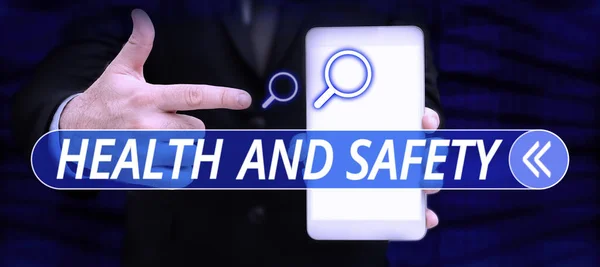 Kézírás Szöveg Egészség Biztonság Üzleti Koncepció Megteszi Megfelelő Lépéseket Hogy — Stock Fotó