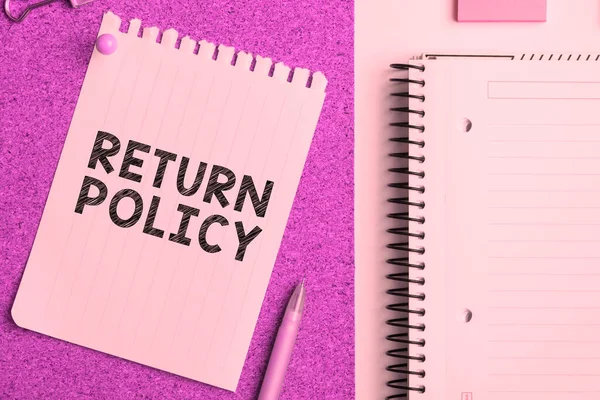 Handwriting Text Return Policy Word Written Tax Reimbursement Retail Terms — Stok fotoğraf
