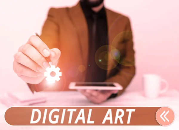 Εννοιολογική Λεζάντα Digital Art Business Showcase Χρήση Δεξιοτήτων Και Δημιουργικής — Φωτογραφία Αρχείου