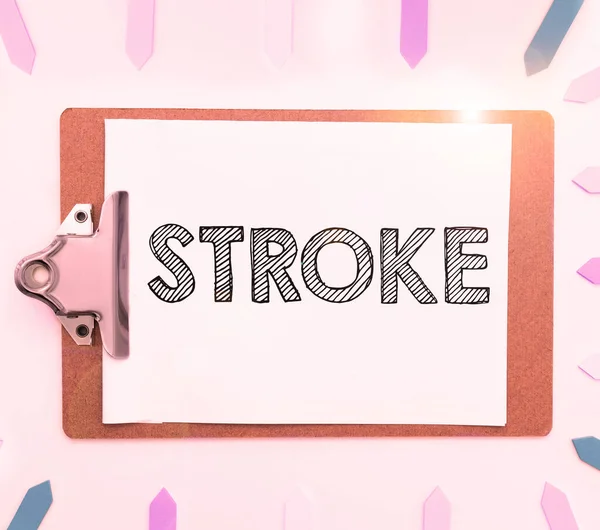 Text Bildtext Presentera Stroke Word Skrivet Handling Att Slå Eller — Stockfoto