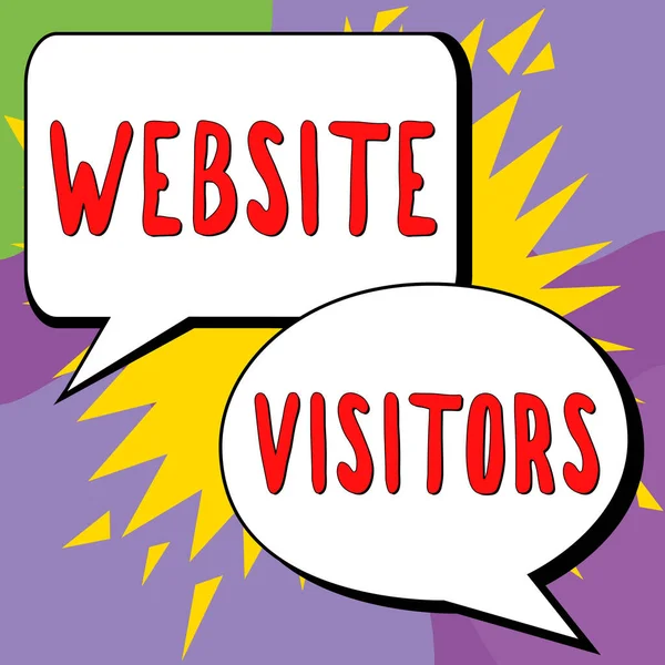 Inspiration Visar Tecken Webbplats Besökare Ord För Någon Som Besöker — Stockfoto