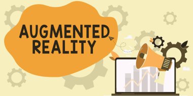 Metin gösterimi güçlendirilmiş gerçeklik, bilgisayar görüntülerini gerçek dünyaya empoze eden iş genel görünümü teknolojisi