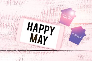 Mutlu Mayıs 'ı gösteren metin işareti, Mutlu Yeni Ayda Yazılan Sözcük En İyi Dilekler Tatili Taze Başlat