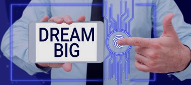 Ulaşmak istediğiniz yüksek değerli bir şeyi düşünmek için metin yazma Büyük, İş yaklaşımı hayal etmek