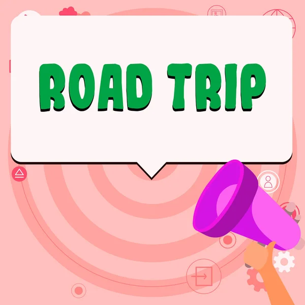 Writing Displaying Text Road Trip Word Roaming Places Definite Exact — Stock Photo, Image