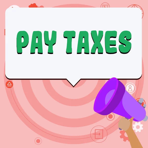 Legenda Conceitual Pay Taxes Word Processing Taxation Accounting Calculate Wage — Fotografia de Stock