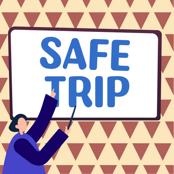 Text Caption Presenting Safe Trip Business Approach Wishing Someone Reach — Stock Fotó
