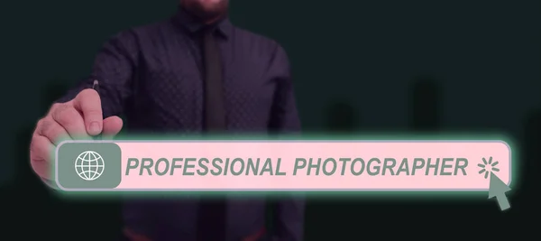 Professioneller Fotograf Geschäftsidee Person Die Fotografien Vor Allem Als Job — Stockfoto