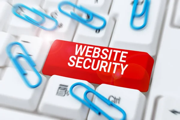 Conceptual display Website Security, Word Written on critical component to protect and secure websites