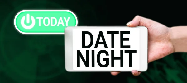 Sign Displaying Date Night Business Showcase Time Couple Can Take — Fotografia de Stock