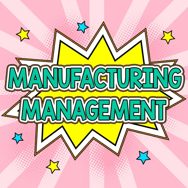 Text Showing Inspiration Manufacturing Management Word Written Methods Used Define — Stock Photo, Image