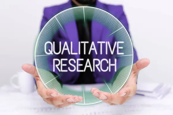 Conceptual Caption Qualitative Research Business Approach Certified Perform Job Competent — Stockfoto