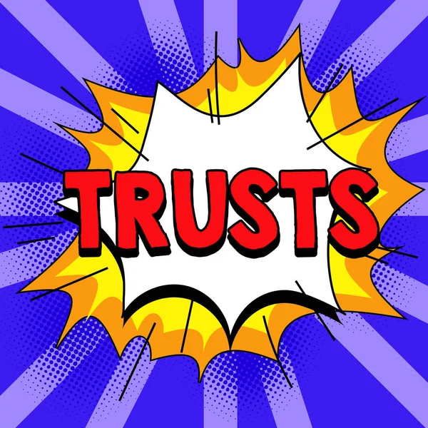 Text Tecken Som Visar Förtroende Affärsidé Fast Tro Tillförlitlighet Sanning — Stockfoto