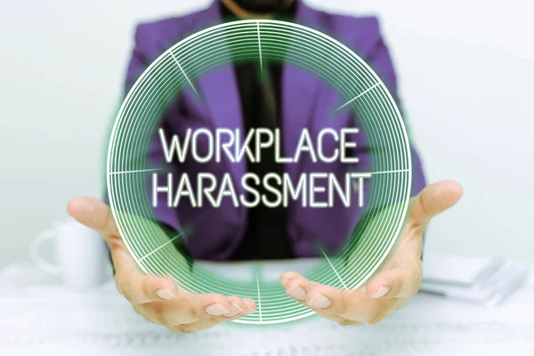 Text Caption Presenting Workplace Harassment Business Idea Different Race Gender — Stock fotografie