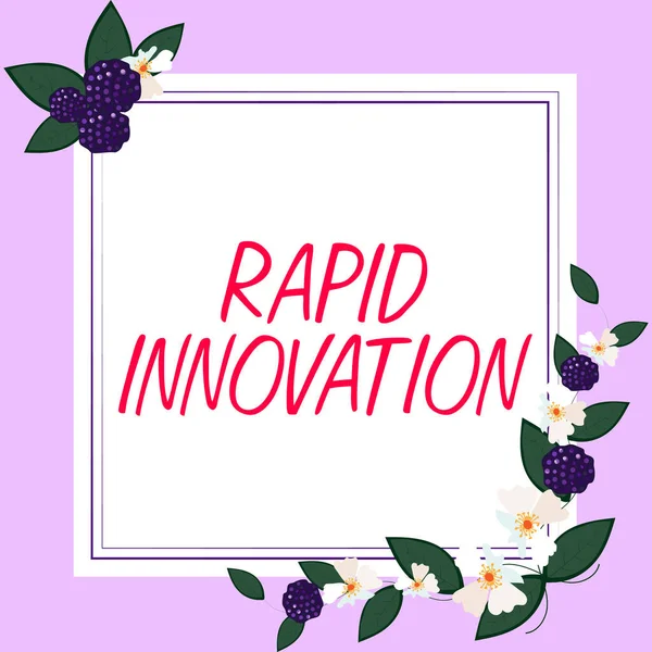 Teks Tulisan Tangan Rapid Innovation Word Written Pada Karakteristik Situs — Stok Foto