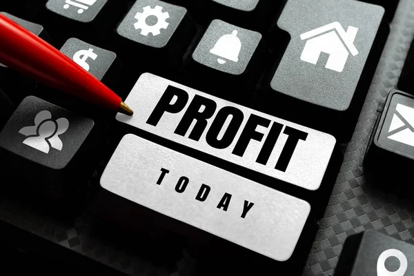 Szöveg Jel Mutatja Profit Üzleti Megközelítés Pénzt Hogy Kereskedelmi Vagy — Stock Fotó