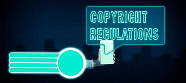Handschrift Zeichen Urheberrechtsvorschriften Business Ansatz Körper Des Gesetzes Das Die — Stockfoto