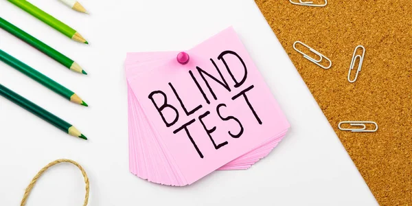 Logga Blind Test Affärsidé Socialt Engagemang Med Person Man Inte — Stockfoto