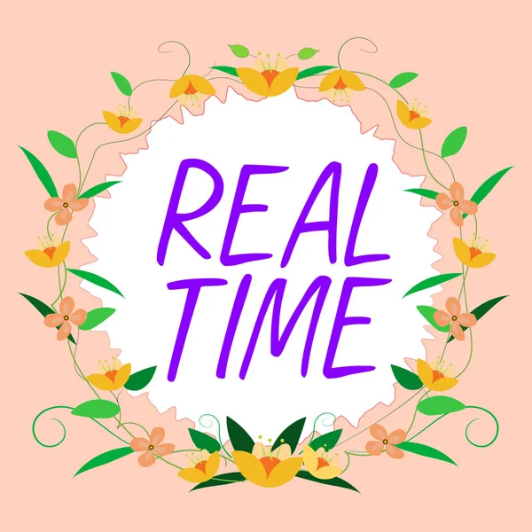 Tekst Die Inspiratie Toont Real Time Business Concept Werkelijke Tijd — Stockfoto