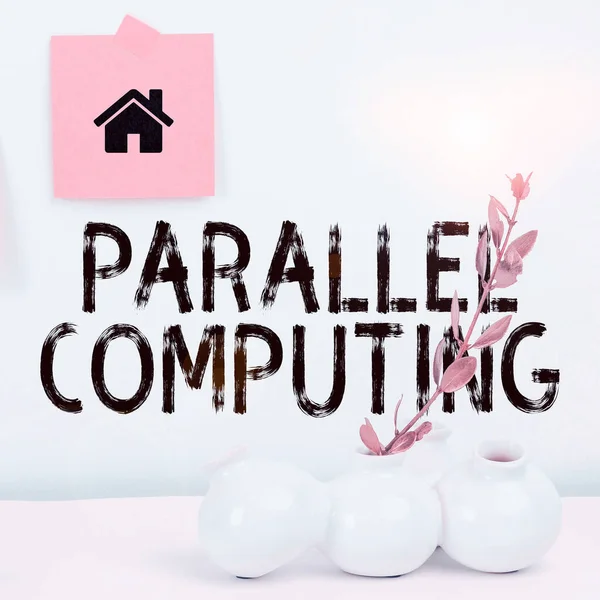 Text Rukopisu Parallel Computing Přehled Obchodu Simultánní Kalkulace Pomocí Softwaru — Stock fotografie