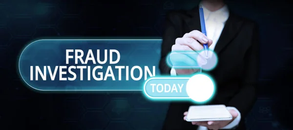 Text Showing Inspiration Fraud Investigation Business Showcase Process Determining Whether — Stock Photo, Image