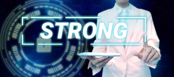Sign Displaying Strong Concept Meaning Having Power Move Heavy Weights — Stock Photo, Image